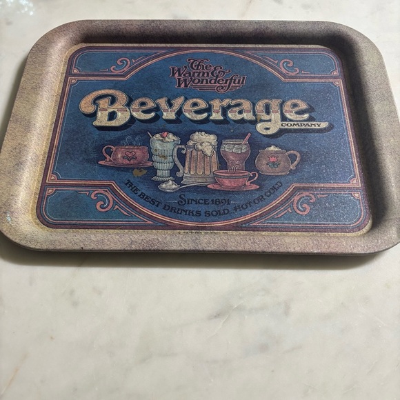 Vintage 1979 Pentron tin serving tray “The Warm & Wonderful Beverage Company” - Picture 2 of 7